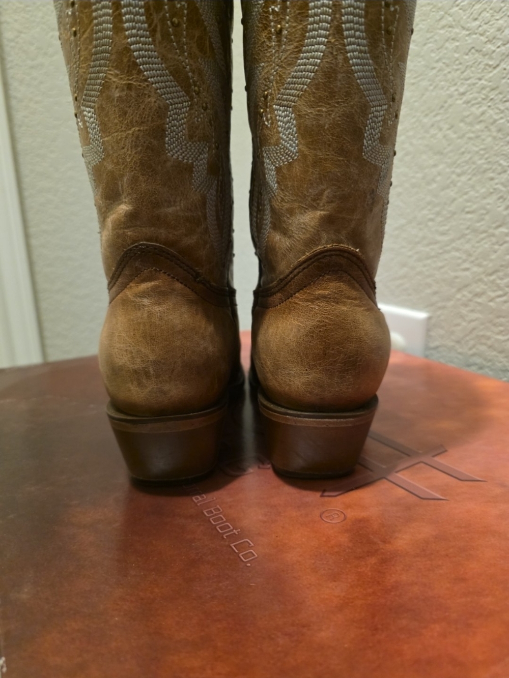Circle G Women's 13 in. Embroidery/Studs Cowhide Western Boots - Picture 9 of 11